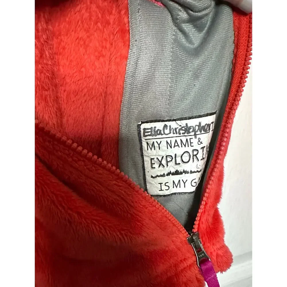 The North Face Girls Osito Soft Fleece Full Zip Jacket Size Medium 10-12 Red
